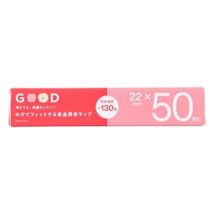 傾けても、液漏れしにくい のびてフィットする 食品保存ラップ 22cm×50m