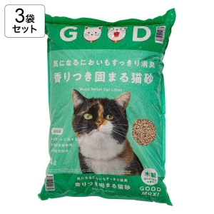 【3袋セット】 気になるにおいもすっきり消臭 香りつき固まる猫砂 木製 森とせっけんの香り 14L 4571619912665×3