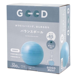 おうちトレーニング、はじめるなら バランスボール 65cm ブルーグレー 空気入れ付き