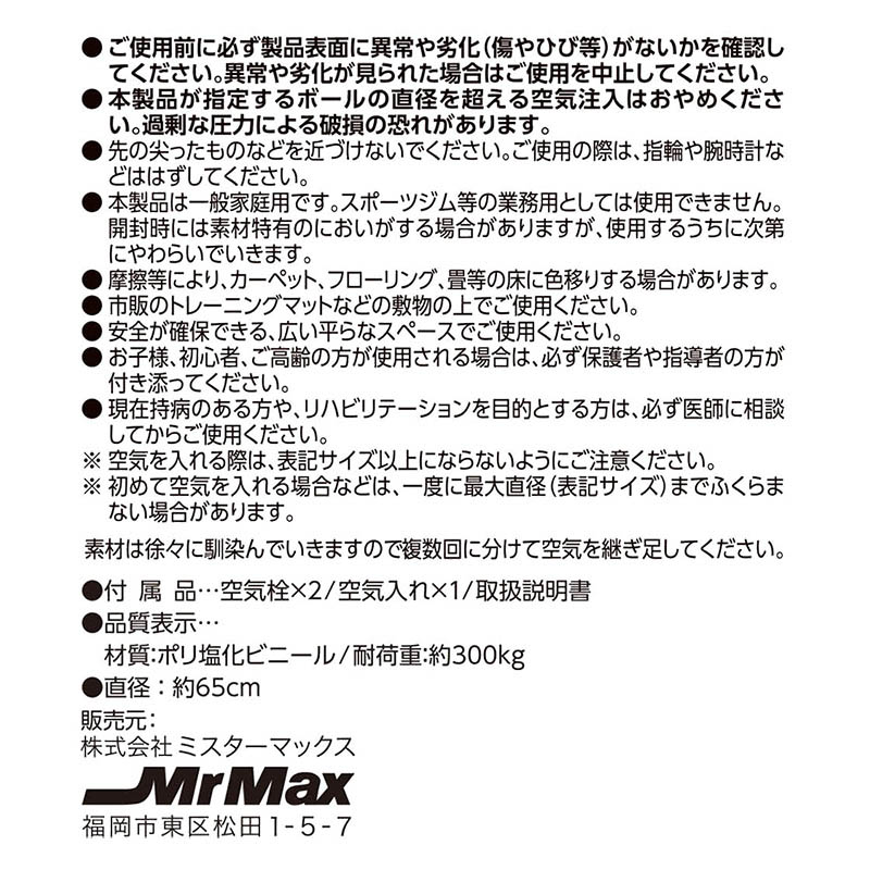 おうちトレーニング、はじめるなら バランスボール 65cm ブルーグレー 空気入れ付き
