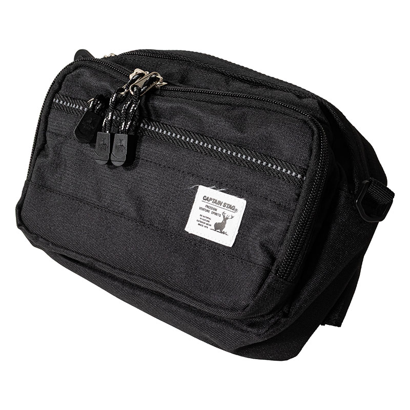 2way ウエストバッグ ショルダーベルト付き ブラック