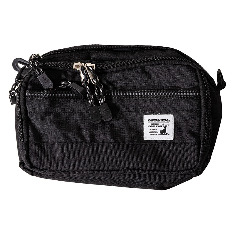 2way ウエストバッグ ショルダーベルト付き ブラック