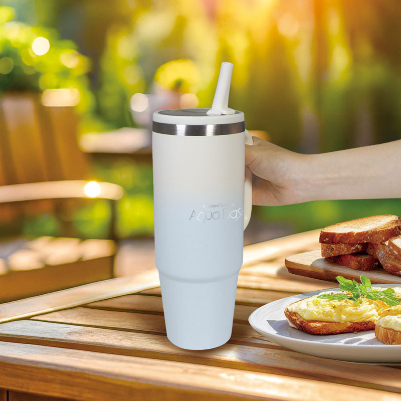 AquaBase 真空断熱 格納式 ストロータンブラー 800ml アクアブルー 保冷専用