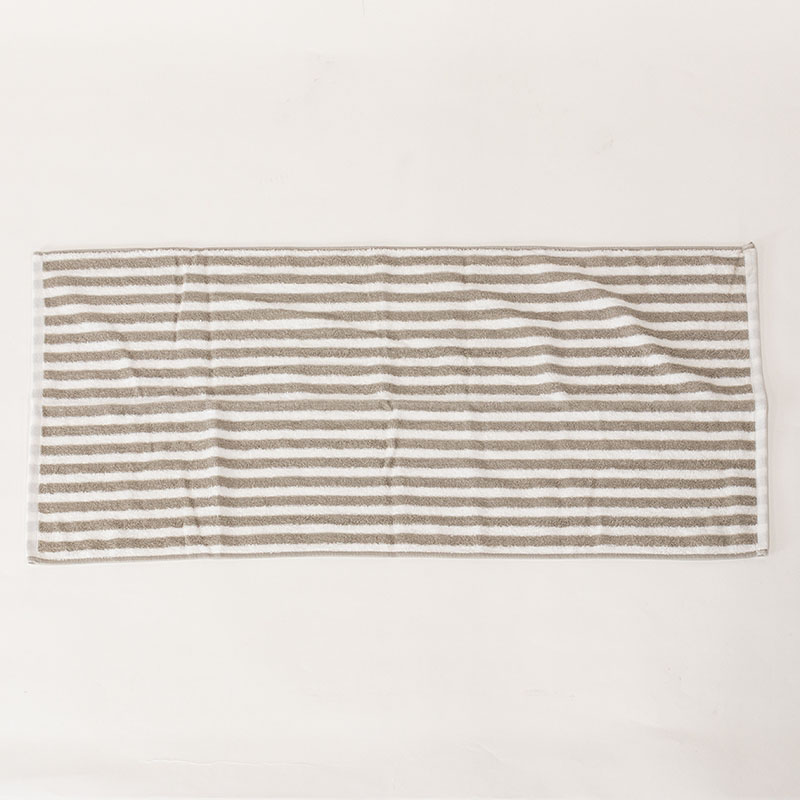 しっかりフェイスタオル 34×80cm ストライプライトグレー
