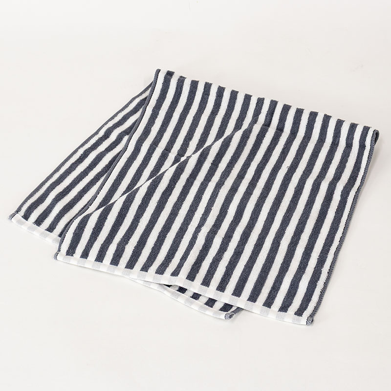 しっかりフェイスタオル 34×80cm ストライプネイビー