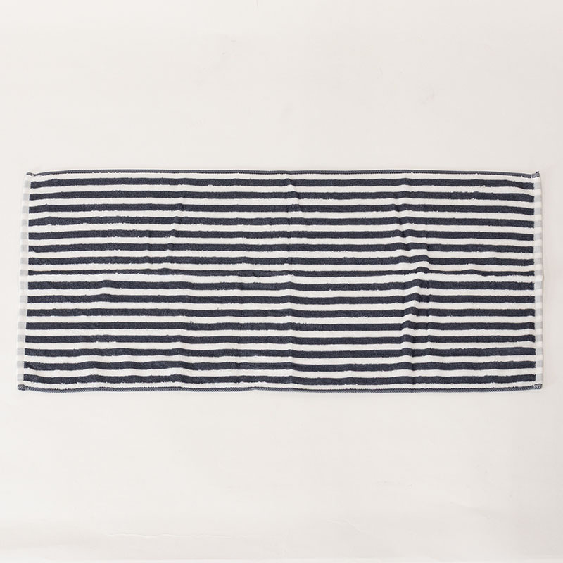 しっかりフェイスタオル 34×80cm ストライプネイビー