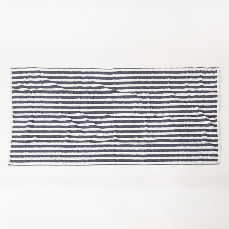 しっかりバスタオル 60×120cm ストライプネイビー