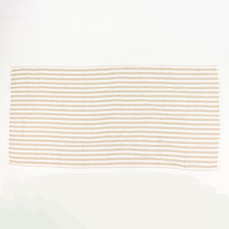 しっかり大判バスタオル 70×140cm ストライプベージュ
