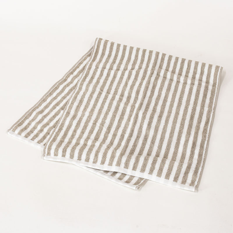 しっかりビックフェイスタオル 40×100cm ストライプライトグレー
