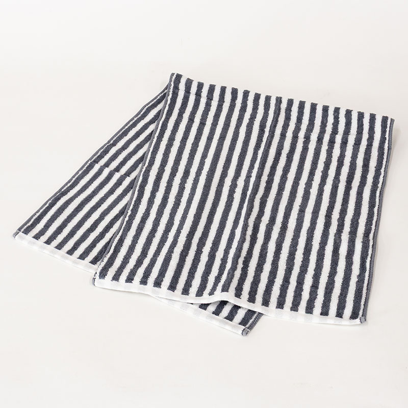 しっかりビックフェイスタオル 40×100cm ストライプネイビー