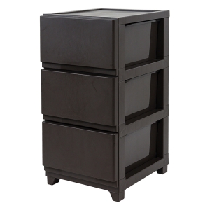 【お取り寄せ商品】収納チェスト 3段スリム ダークブラウン 幅34×奥行41.5×高さ66.1cm