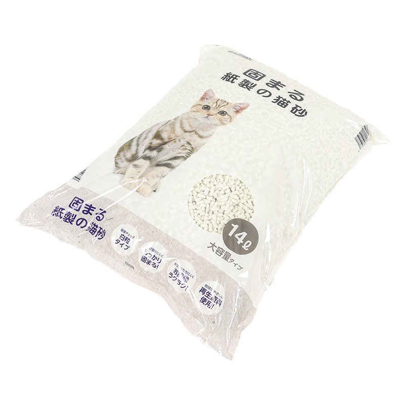 固まる紙製の猫砂白粒タイプ14Ｌ 14L
