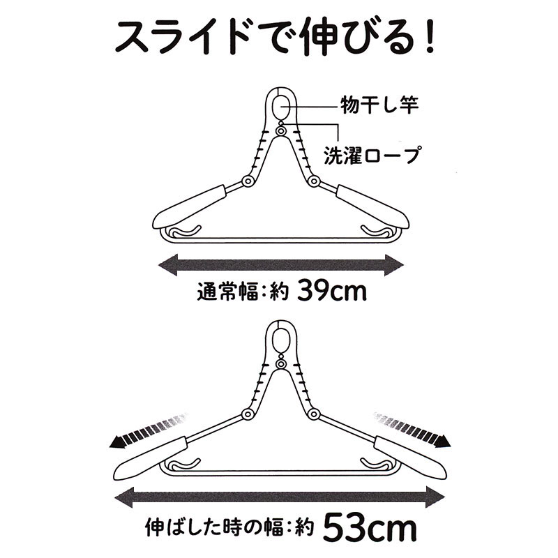 伸びるグリップハンガー 3個パック