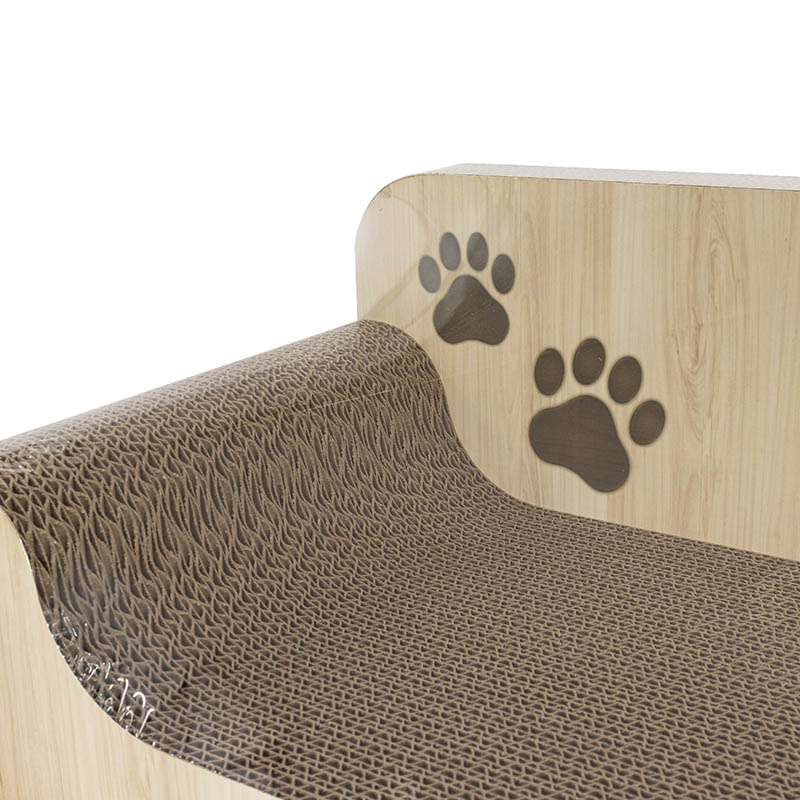 猫の爪とぎ ソファー型 ベージュ (約)55×25×20cm