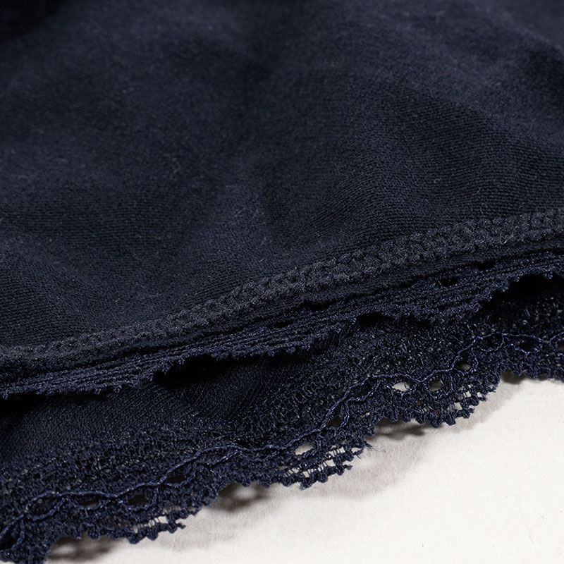 レディース 無地ショーツ 深め丈 2枚組 ネイビー