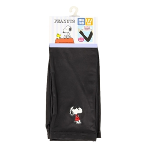 レディース PEANUTS スヌーピー アームカバー ロング丈55cm フリー ブラック