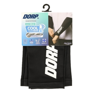 メンズ DORP. 大ロゴ アームカバー ブラック×ホワイト