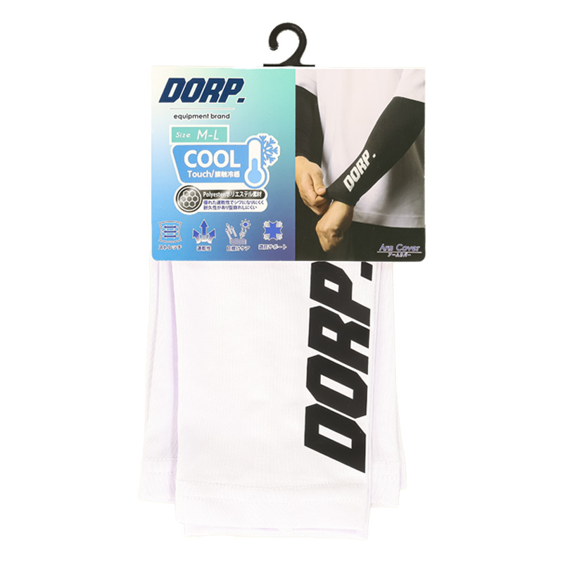 メンズ DORP. 大ロゴ アームカバー ホワイト×ブラック