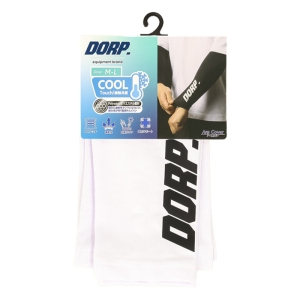 メンズ DORP. 大ロゴ アームカバー ホワイト×ブラック