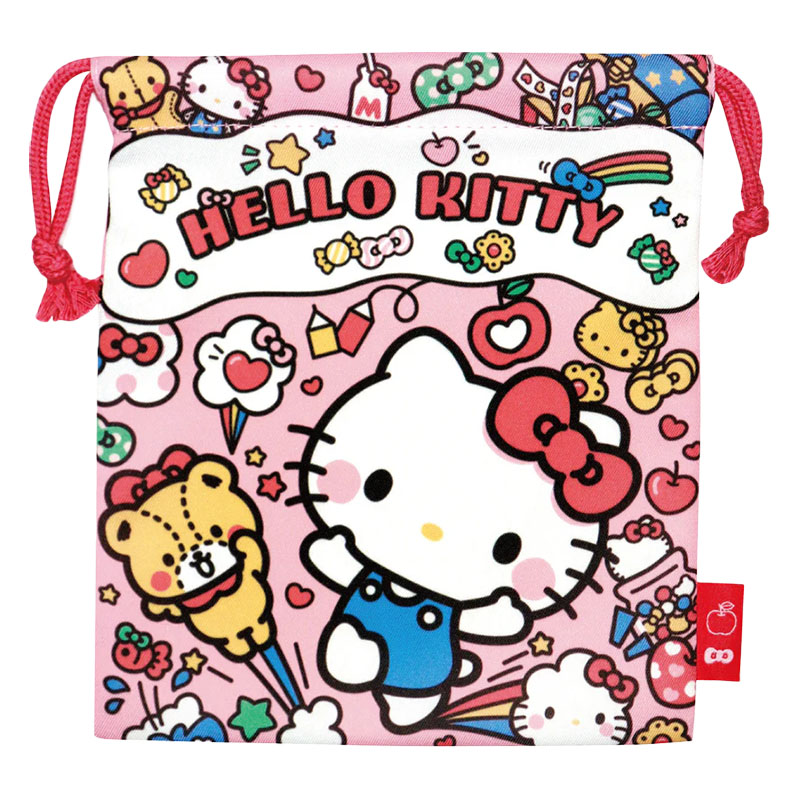 【お取り寄せ商品】巾着 約18cm×21cm ハローキティ ジャンプ