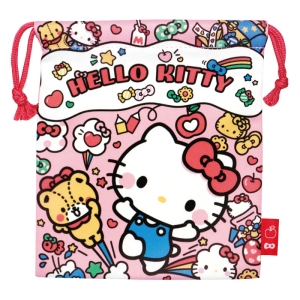 【お取り寄せ商品】巾着 約18cm×21cm ハローキティ ジャンプ