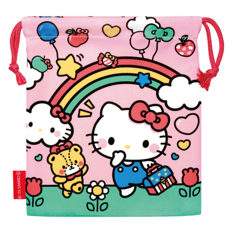 【お取り寄せ商品】巾着 約18cm×21cm ハローキティ ジャンプ