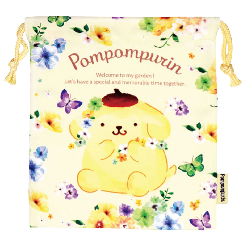 【お取り寄せ商品】巾着 約18cm×21cm ポムポムプリン フラワー