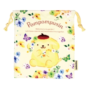 【お取り寄せ商品】巾着 約18cm×21cm ポムポムプリン フラワー