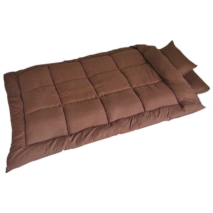 ボリュームふとん3点セット 掛ふとん約150cm X 210cm敷ふとん約100cm X 210cmまくら約43cm X 63cm ブラウン