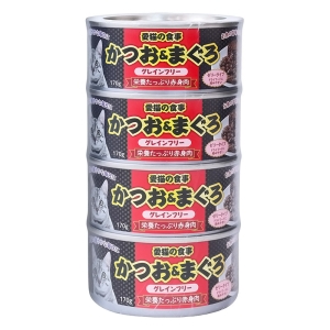 愛猫の食事 かつお＆まぐろ缶 グレインフリー ゼリータイプ 170g×4缶