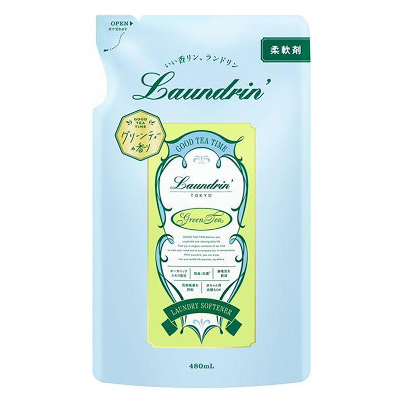 ランドリン 柔軟剤 グリーンティーの香り 詰替 480ml