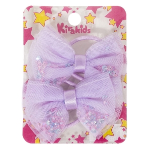 キッズ ヘアゴム パープル 2個入 DZH25-072