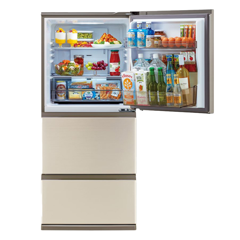 262L 3ドア冷凍冷蔵庫 AQR-26N ブライトシャンパン
