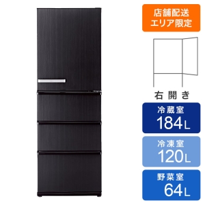368L 4ドア冷凍冷蔵庫 AQR-V37P2 ウッドブラック