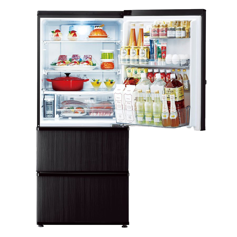 272L 3ドア冷凍冷蔵庫 AQR-SV27P2 ウッドブラック