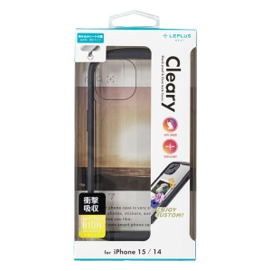 iPhone 15｜iPhone 14 耐衝撃ハイブリッドケース 「Cleary」 ダークグレー