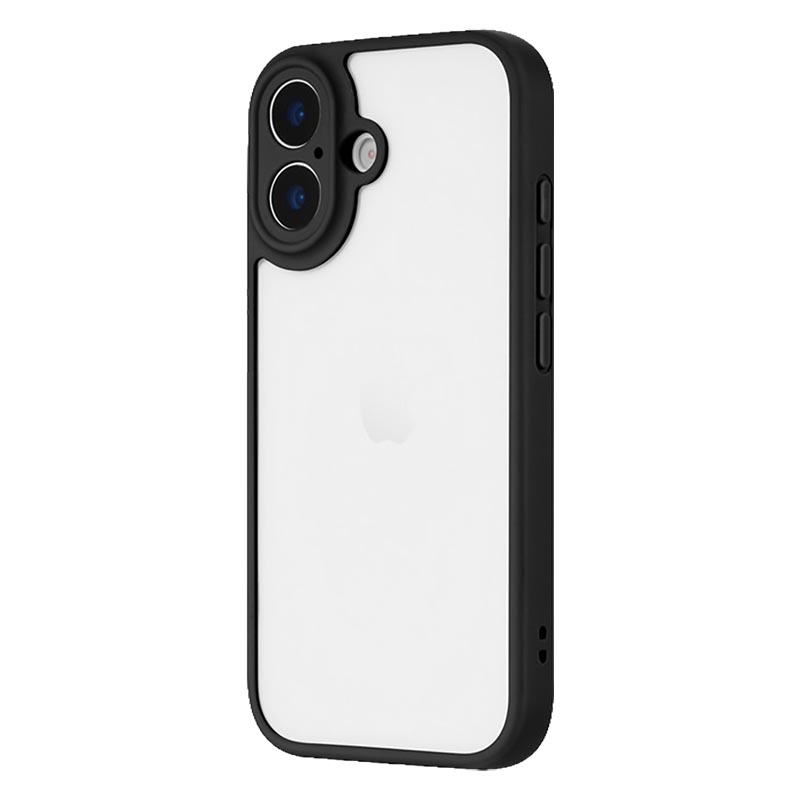 iPhone17 耐衝撃ハイブリッドケース ブラック ストラップホール付 LN-IM25UKHBK