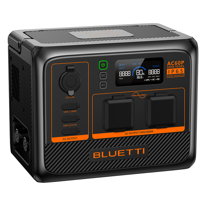 BLUTTI ポータブル電源 プレミアムシリーズ 防水防塵 504Wh  AC60P ブラック