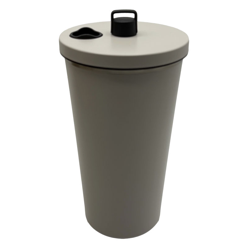 ストロー付き ステンレスタンブラー グレー 0.55L 保冷&保温