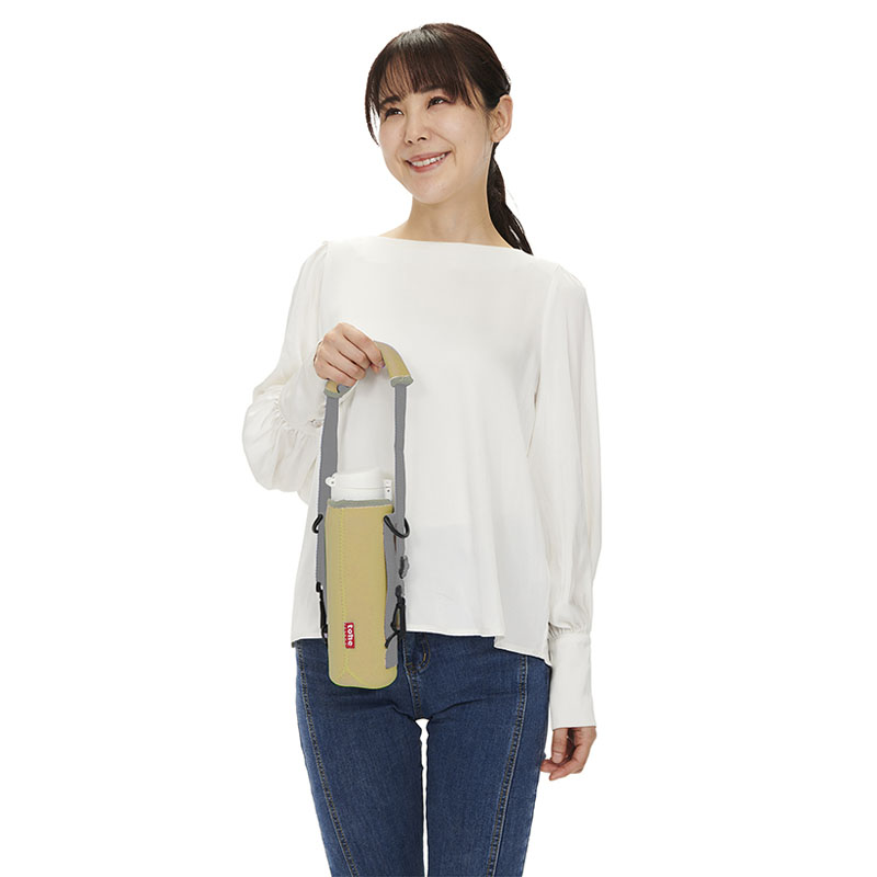 tone ボトルカバーショルダー Lサイズ ベージュ ストラップパッド付