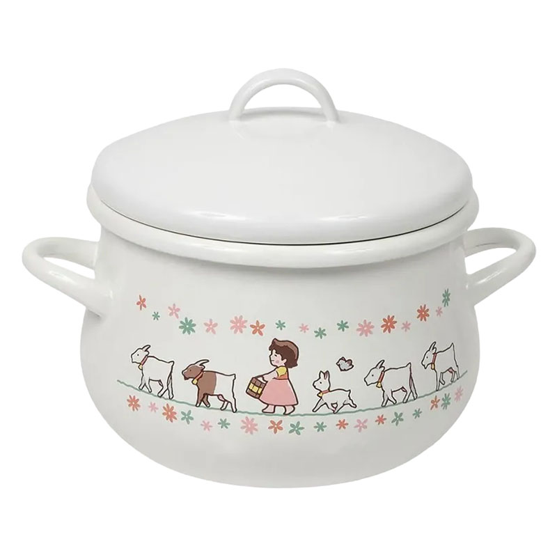 【お取り寄せ商品】ホーロー両手鍋16cm ガス・IH対応 アルプスの少女ハイジ