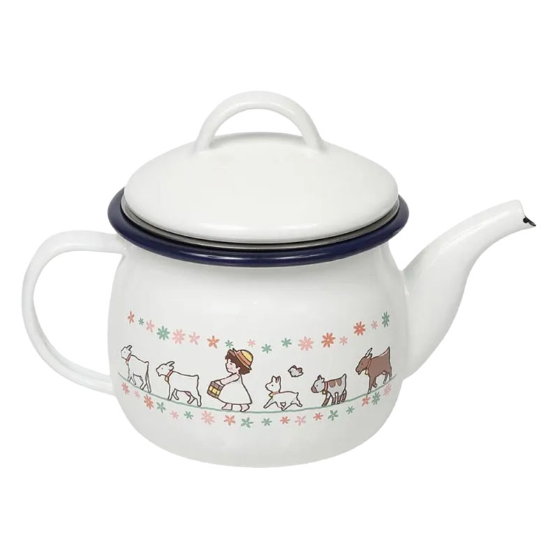 【お取り寄せ商品】ホーローティーポット 540ml ストレーナー付 ガス対応 アルプスの少女ハイジ