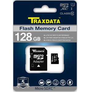 TRAXDATA microSDXCメモリーカード 128GB SDカードアダプタ付 9F3A280TRAD01