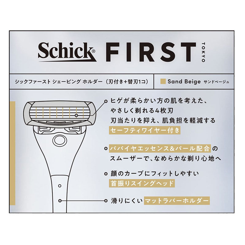 シックファースト シェービング ホルダー(刃付き+替刃1コ) サンドベージュ