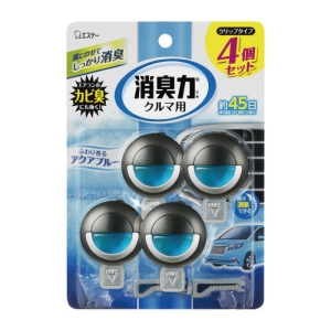 クルマの消臭力クリップタイプ4P 12.8ml アクアブルー
