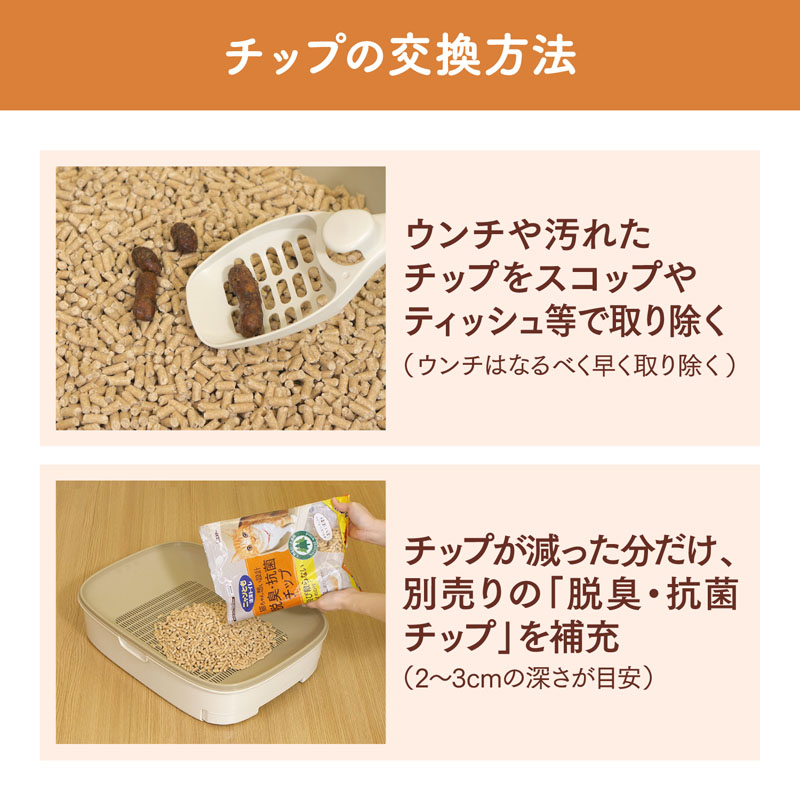 ニャンとも清潔トイレ 脱臭・抗菌チップ 大きめの粒 大容量 4.4L