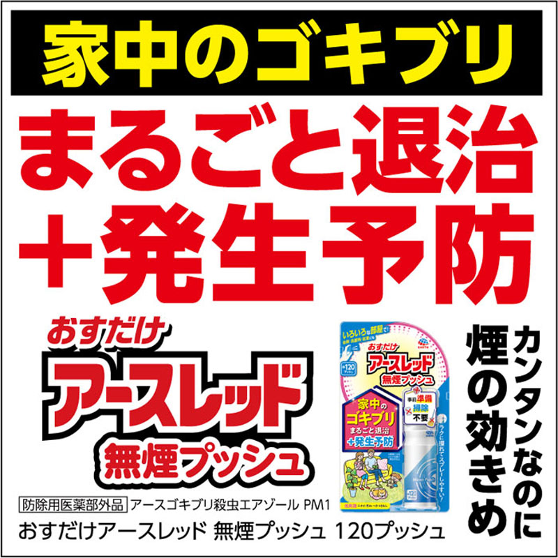 おすだけアースレッド無煙プッシュ 120プッシュ 26ml ｜ ミスター