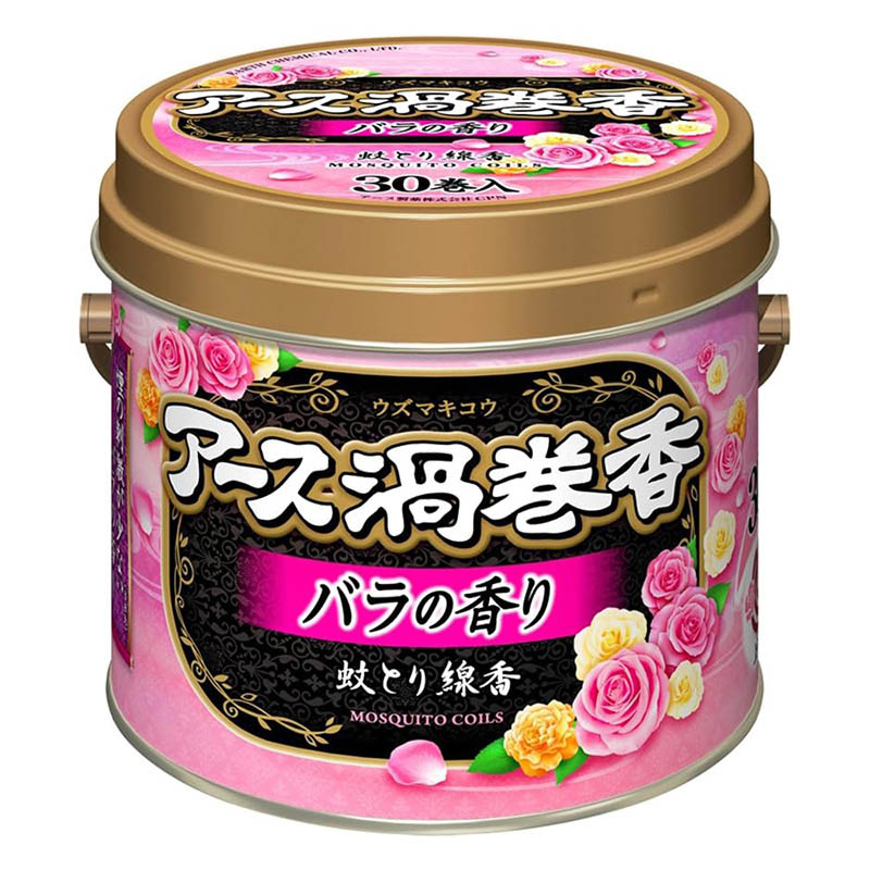 アース渦巻香 バラの香り 30巻缶入