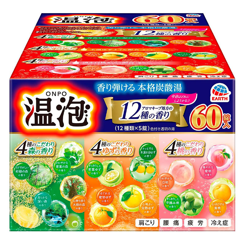 温泡 こだわり炭酸湯詰め合せ 森・ゆず・桃 60錠【医薬部外品】