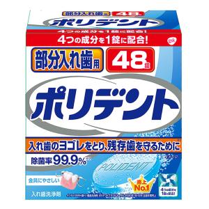 入れ歯洗浄剤 部分入れ歯用 ポリデント 48錠